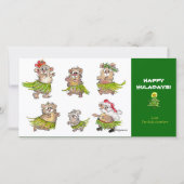 Carte de Noël Hula Hamsters (Devant)