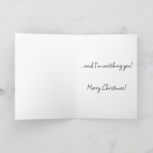 Carte de Noël humoristique avec charmant chat tabb (Intérieur)