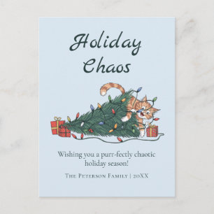 Carte de Noël humoristique de chat de fêtes