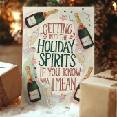 Carte de Noël Humour Champagne Spirits de Vacances
