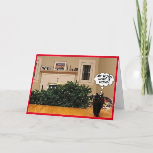 Carte de Noël Humour Kitty (Devant)