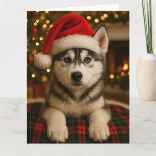 Carte de Noël Husky