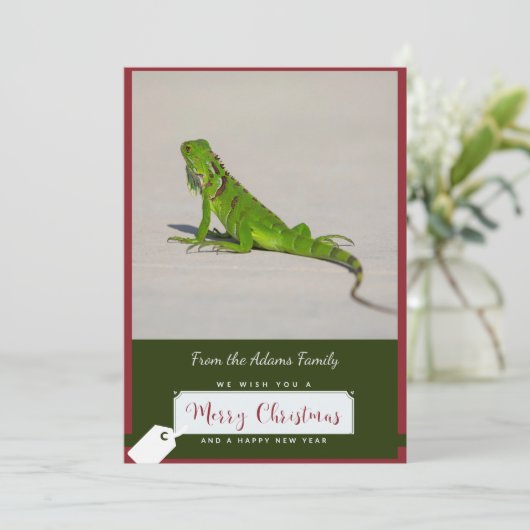 Carte de Noël Iguana (Debout devant)