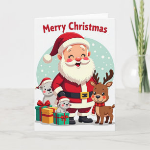 Carte de Noël illustrée avec joie