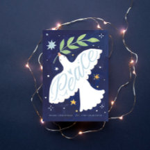 Carte de Noël illustrée de la colombe de la paix