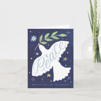 Carte de Noël illustrée de la colombe de la paix