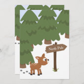 Carte de Noël illustrée du pôle Nord (Devant / Derrière)