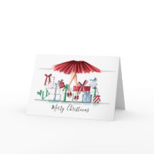 Carte de Noël illustrée par la mode Père Noël Help