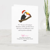 Carte de Noël illustrée Toucan Flocons de neige (Dos)