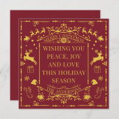 Carte de Noël imitation rouge et or (Devant / Derrière)