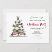 Carte de Noël imprimable festive arbre rouge vert (Devant)