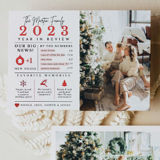 Carte de Noël Infographie Bilan de l'année écoulée