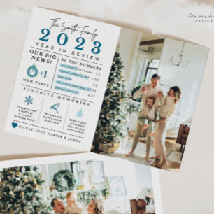 Carte de Noël Infographie de l'année de vacances