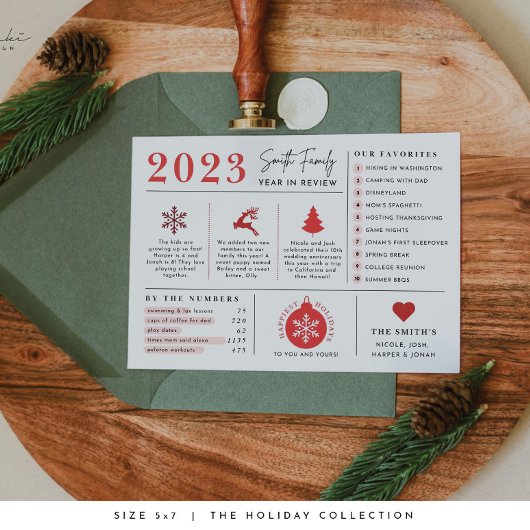 Carte de Noël Infographie de l'année de vacances