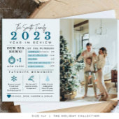 Carte de Noël Infographie de l'année de vacances