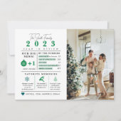 Carte de Noël Infographie Rétrospective de l'année (Devant)