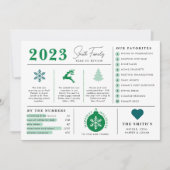 Carte de Noël Infographie Rétrospective de l'année (Devant)