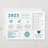 Carte de Noël Infographie Rétrospective de l'année (Devant)