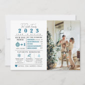 Carte de Noël Infographie Rétrospective de l'année (Devant)