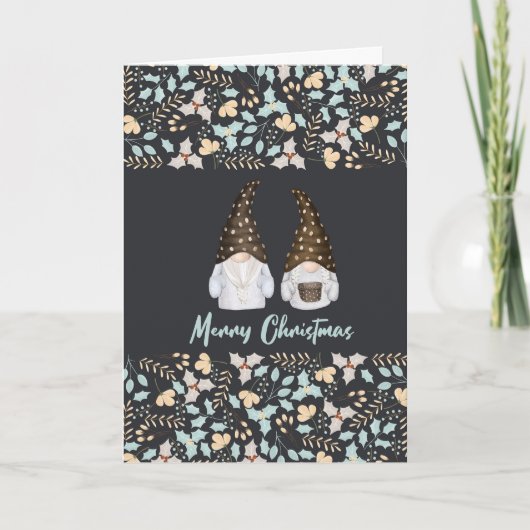 Carte de Noël inspirée de Scandinavie. Modifiable (Devant)