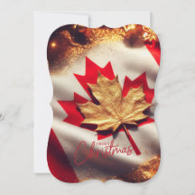 Carte de noël inspirée du drapeau canadien