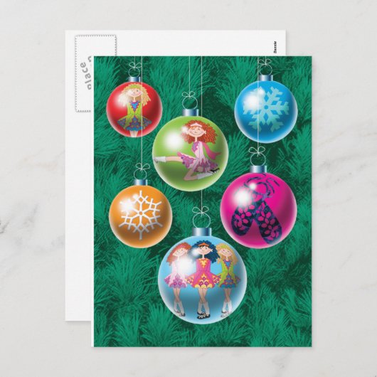 Carte de Noël Irish Baubles (Devant / Derrière)