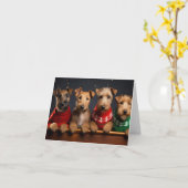 Carte de Noël Irlandais Terriers (Fleur jaune)
