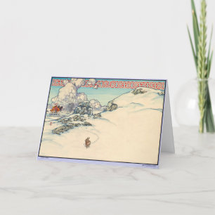 Carte de Noël irlandaise celtique Lapin d'hiver