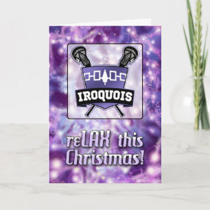 Carte de Noël Iroquois Nation Lacrosse Shield