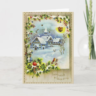 Carte de Noël italien vintage et de nouvelle année