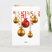 Carte de Noël italienne avec des babioles et des (Dos)
