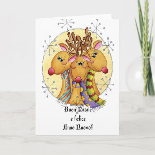 Carte de Noël italienne - Reindeer - Buon Natale