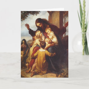 Carte de Noël Jésus et Enfants