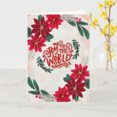 Carte de Noël Joie au Monde (Fleur jaune)