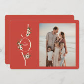 Carte de Noël JOIE botanique (Devant / Derrière)