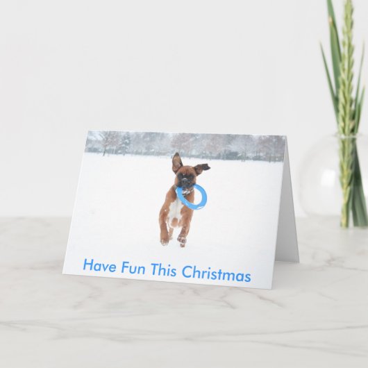 carte de noël Jolie Jouer dans la neige (Devant)