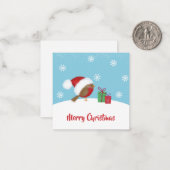 Carte de Noël jolie oiseau (Devant/Arrière en situation)