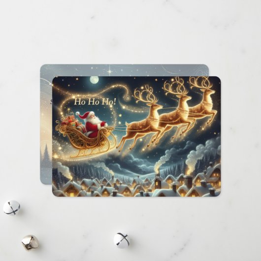 Carte de Noël Jolly Santa (Devant/Arrière en situation)