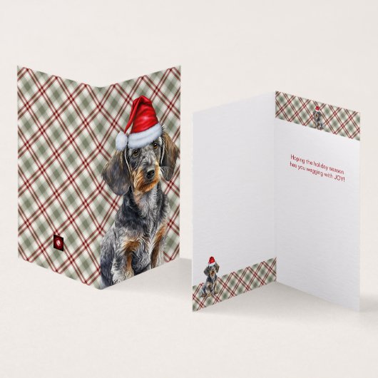 Carte de Noël Jour Férié Dachshund Wirehair (Inside and Outside)