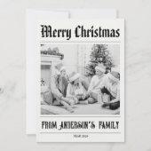 Carte de Noël journal unique (Devant)