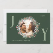 Carte de Noël Joy Holiday Wreath (Devant)