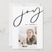 Carte de Noël Joy Minimalist Family Photo (Devant)