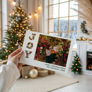 Carte de Noël Joy Modern 1 Photo   Patchwork de No