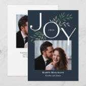 Carte de Noël Joy Photo Holiday Card (Devant / Derrière)