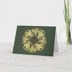 Carte de Noël Joy Seasonal Wreath