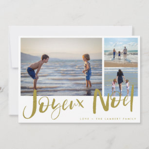 Carte de Noël Joyeaux Noel Gold Family