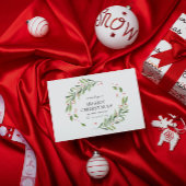 Carte de Noël Joyeuse Aquarelle verte et rouge