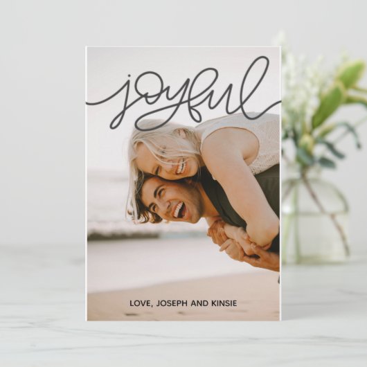 Carte de Noël Joyeuse avec Plaid (Debout devant)