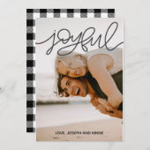 Carte de Noël Joyeuse avec Plaid (Devant / Derrière)