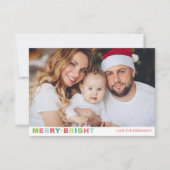 Carte de Noël Joyeuse + Bright One Photo (Devant)